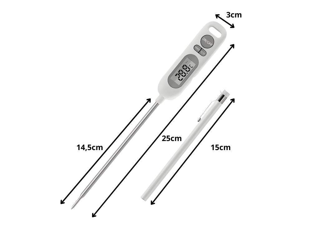 Thermomètre de cuisine numérique à sonde pour viande et rôti, avec pointe et écran lcd, résistant à l'eau