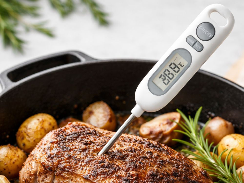 Thermomètre de cuisine numérique à sonde pour viande et rôti, avec pointe et écran lcd, résistant à l'eau