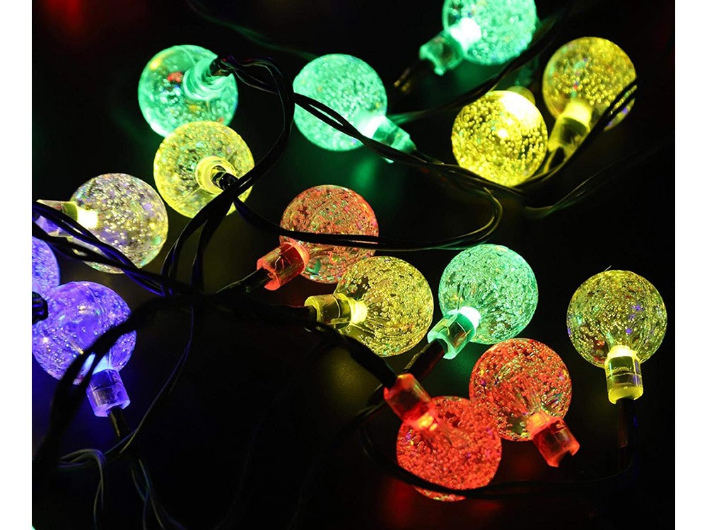 Guirlande de jardin 20 led solaire multicolore