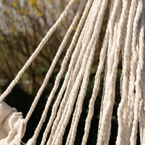 Hamac - chaise brésilienne beige 130x97 cm + 2 OREILLERS