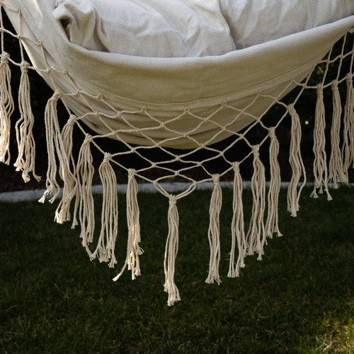 Hamac - chaise brésilienne beige 130x97 cm + 2 OREILLERS