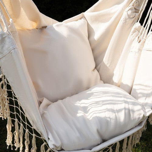 Hamac - chaise brésilienne beige 130x97 cm + 2 OREILLERS