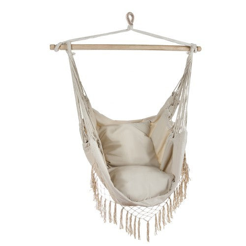 Hamac - chaise brésilienne beige 130x97 cm + 2 OREILLERS