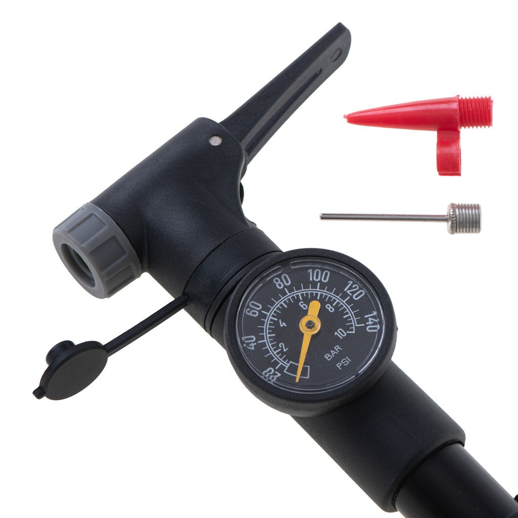 Pompe à vélo avec manomètre