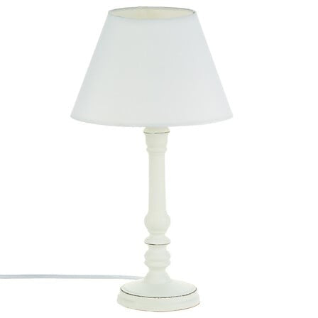 Lampe droite Léo haut 36 cm bois blanc