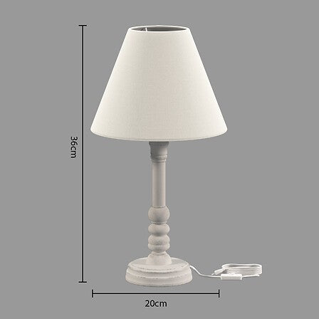 Lampe droite Léo haut 36 cm bois blanc