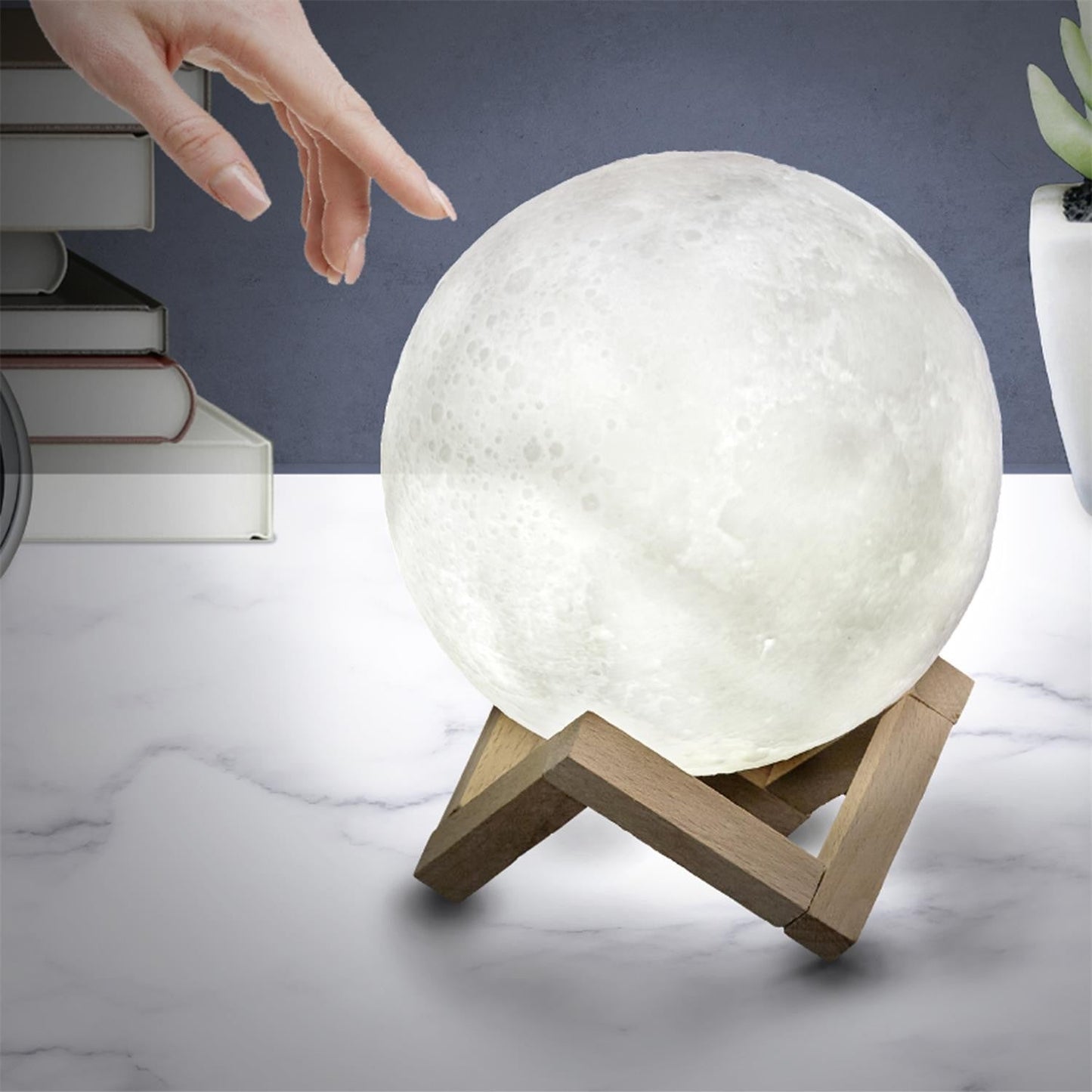 LAMPE TACTILE LUNE RONDE 3D D15CM M8