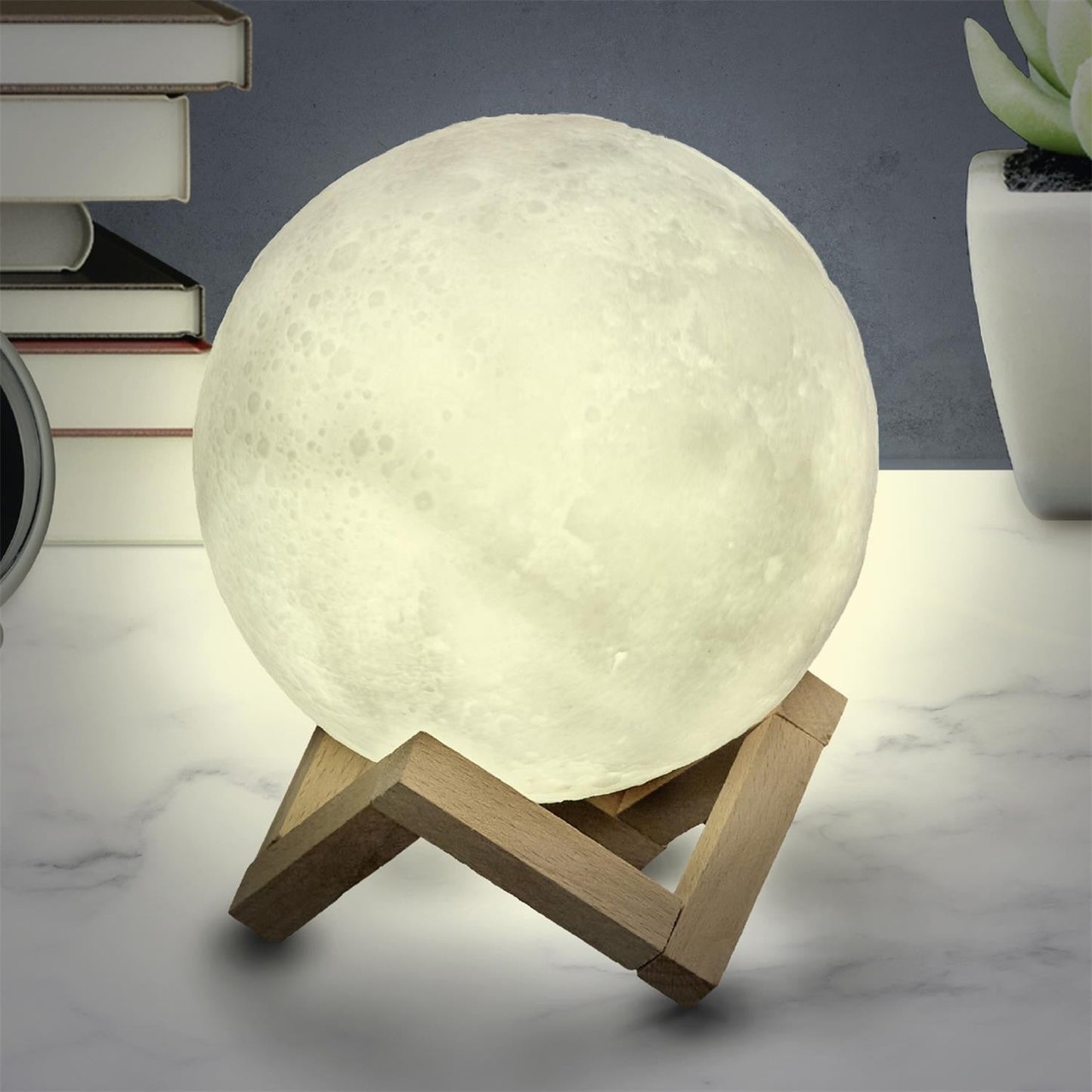 LAMPE TACTILE LUNE RONDE 3D D15CM M8