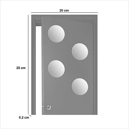 Lot de 4 miroirs adhésifs ronds diam 20 cm