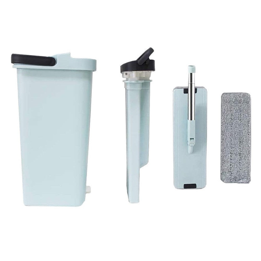 Balai  serpillière plat avec seau essoreuse deux compartiments + 3x lavette offerte