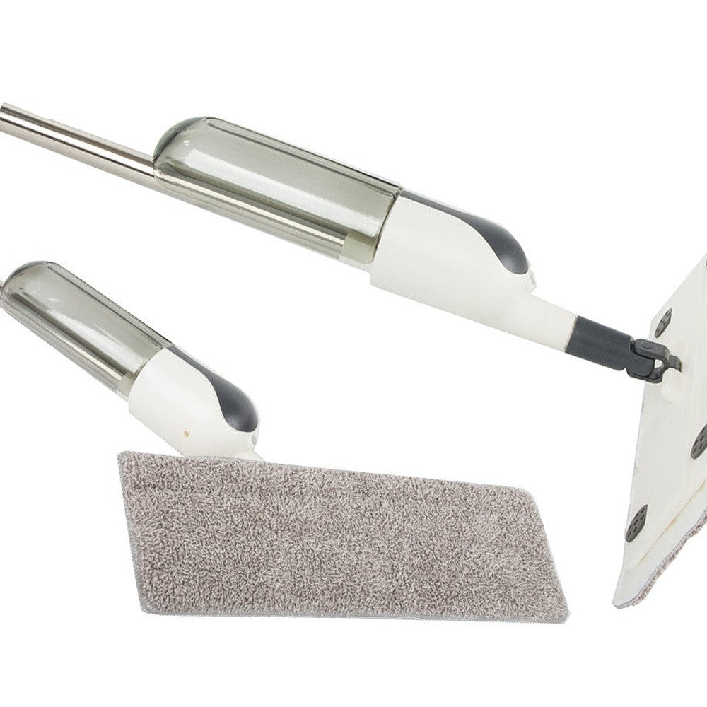 Balai serpillière plat avec pulvérisateur, rotatif + 3 lavette en microfibre