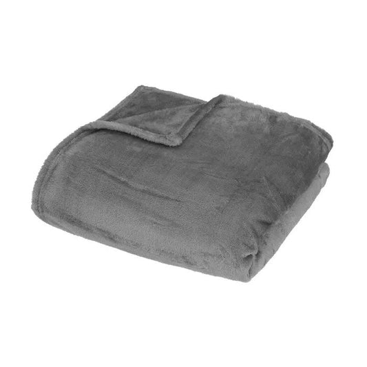 Plaid Doux Gris Foncé 150 X 200 Cm Avec Sac De Rangement