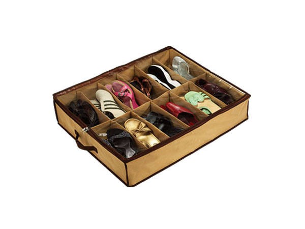 Boîte rangement chaussures avec housse pour 12 paires