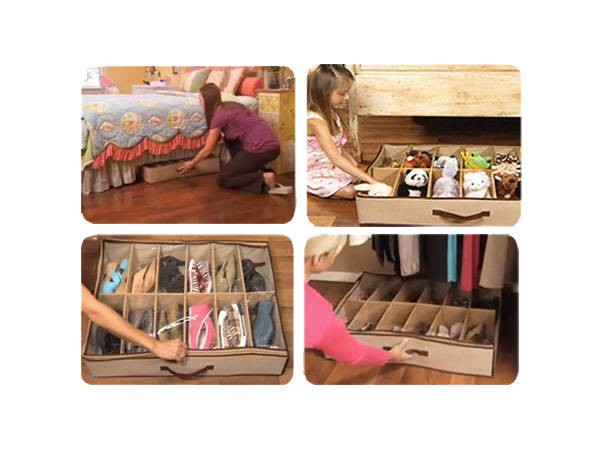 Boîte rangement chaussures avec housse pour 12 paires