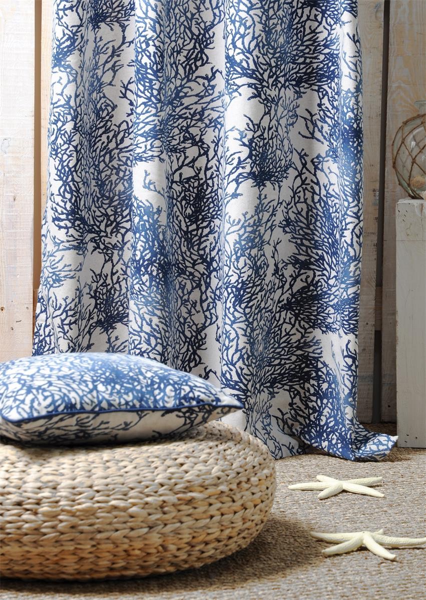 RIDEAU CALEDONIE BLEU 135X250 cm