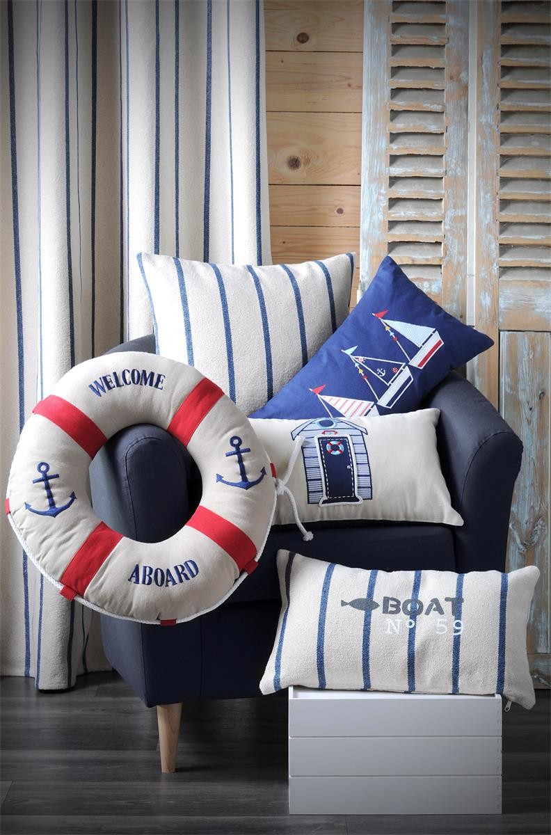 RIDEAU ST TROP MARINE 135X260 cm