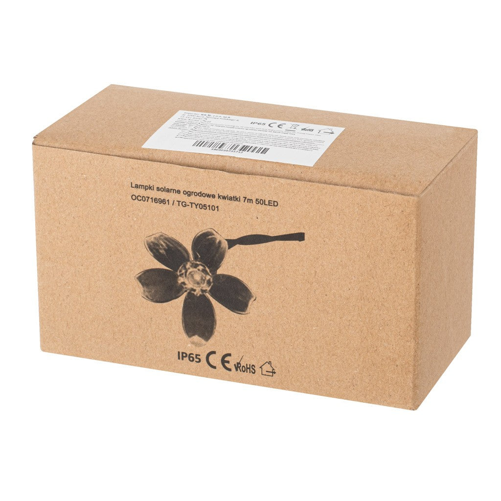 Lumières solaires de jardin fleurs 7m 50LED multicolore