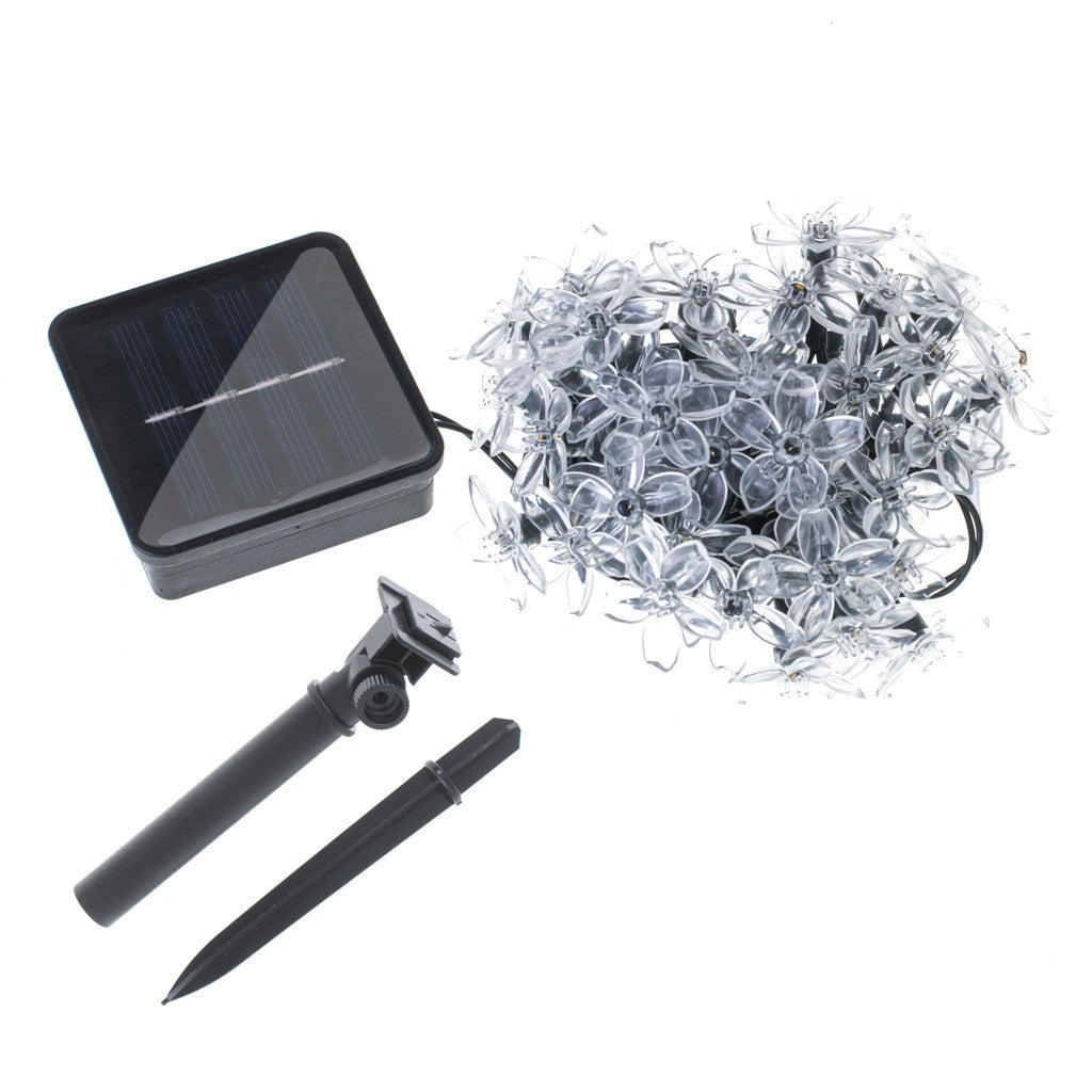 Lumières solaires de jardin fleurs 7m 50LED multicolore