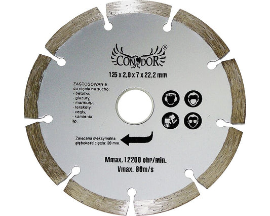 Lame de diamant de coupe sèche sectionnelle 125 mm Condor