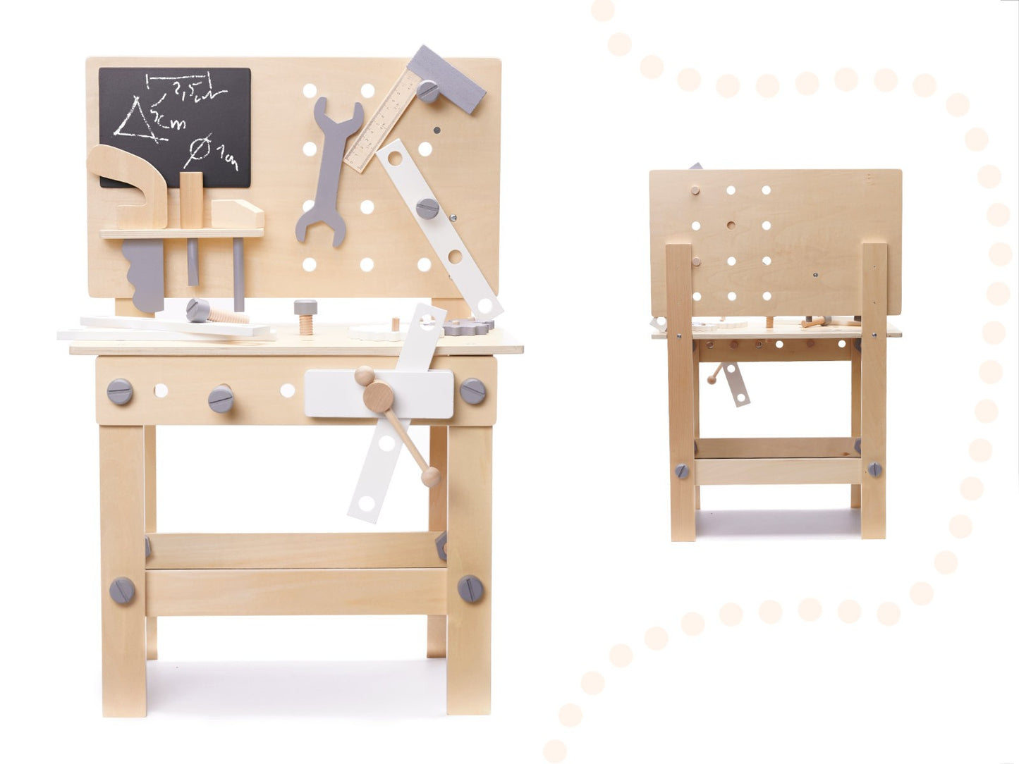 TABLE EN BOIS OUTIL BANC DE TRAVAIL POUR ENFANTS AVEC OUTILS ENSEMBLE DE BRICOLAGE BRICOLEUR