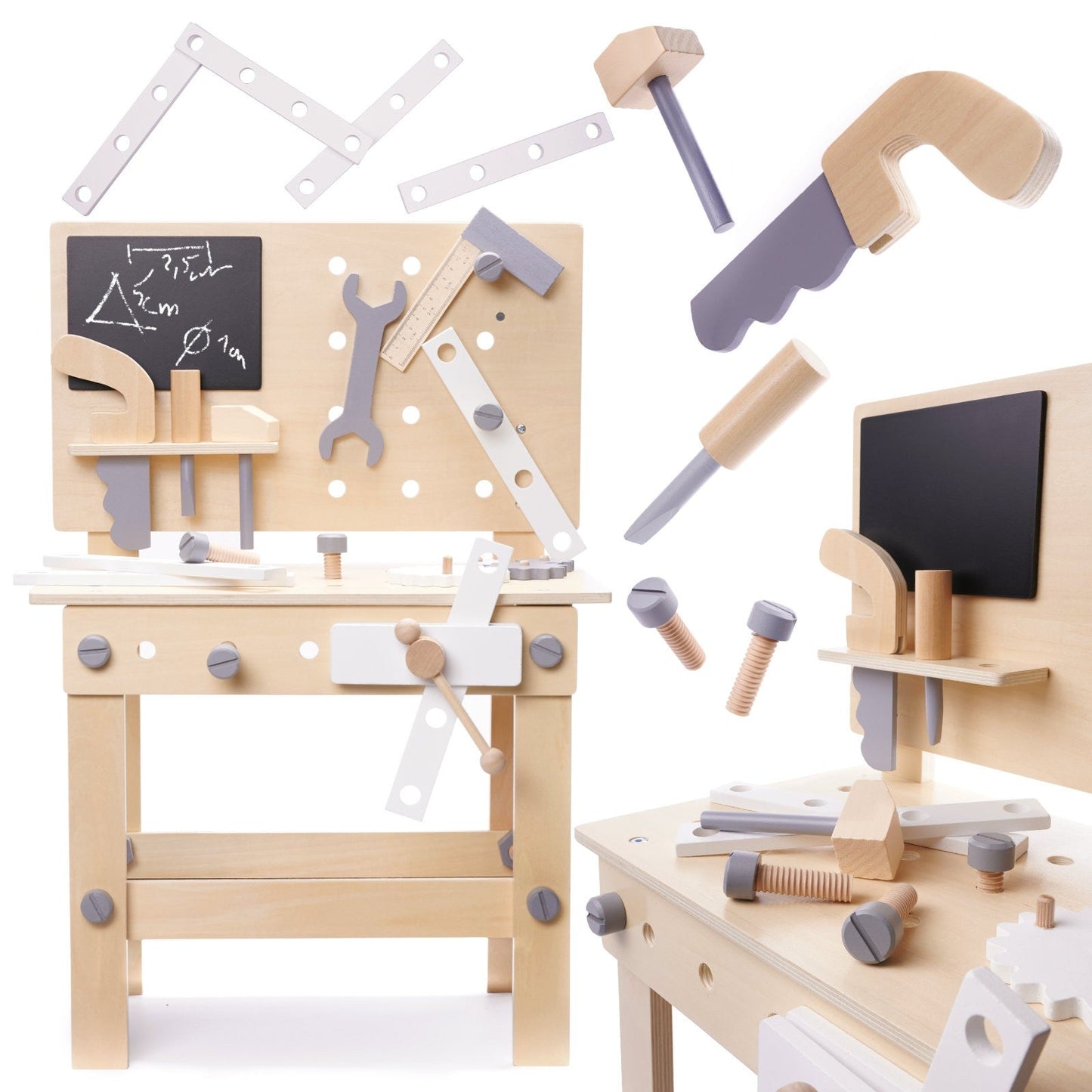 TABLE EN BOIS OUTIL BANC DE TRAVAIL POUR ENFANTS AVEC OUTILS ENSEMBLE DE BRICOLAGE BRICOLEUR