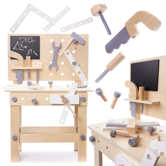 TABLE EN BOIS OUTIL BANC DE TRAVAIL POUR ENFANTS AVEC OUTILS ENSEMBLE DE BRICOLAGE BRICOLEUR