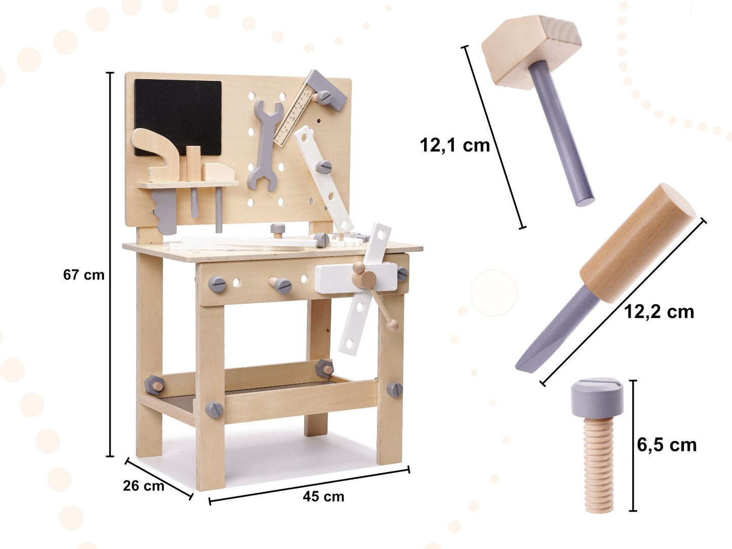 TABLE EN BOIS OUTIL BANC DE TRAVAIL POUR ENFANTS AVEC OUTILS ENSEMBLE DE BRICOLAGE BRICOLEUR